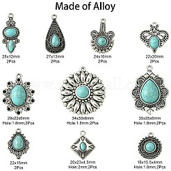 20 pièces 10 styles pendentifs en alliage de style tibétain&nbsp;TIBEP-CJ0003-31
