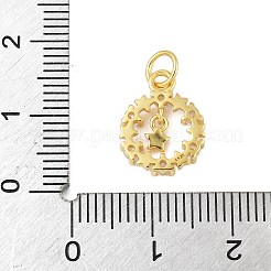 925 Sterlingsilber-Stern-Ringanhänger mit Mikropavé und klaren Zirkonia&nbsp;STER-S011-05G