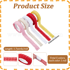 5 Rolle dekoratives Baumwollband in 5 Farben&nbsp;TAPE-GF0001-03