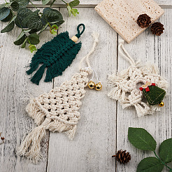 3 pz. 3 decorazioni pendenti in cotone intrecciato a tema natalizio&nbsp;HJEW-CF0001-13