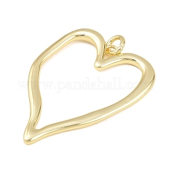 Cuore cremagliera placcatura ottone grandi pendenti&nbsp;KK-Z067-10G