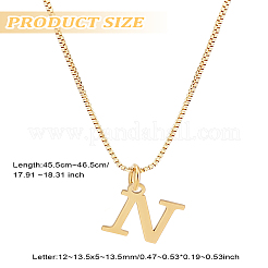 Collier avec pendentif lettre en acier inoxydable 304&nbsp;NJEW-LP0001-38N-G