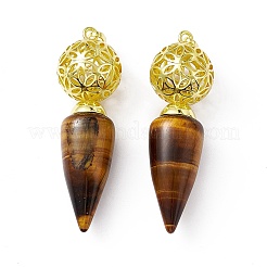 Gros pendentifs en perle d'œil de tigre naturelle&nbsp;G-H281-07G-07