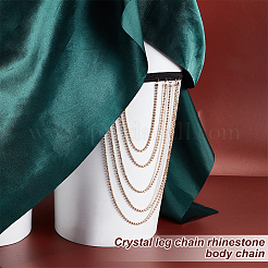 Oberschenkelkette aus Quaste und Kristall-Strass für Damen&nbsp;AJEW-WH0554-38A