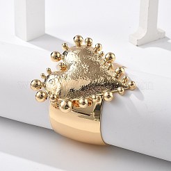 Bracciali aperti in lega con cuore strutturato per le donne&nbsp;BJEW-A027-01G