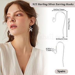5 Paar 925 Ohrringhaken aus Sterlingsilber.&nbsp;STER-BBC0006-25S