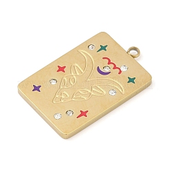 304 pendenti in strass in acciaio inox&nbsp;STAS-D306-01G-J