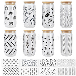 8 stücke 8 arten pvc kunststoff wasserdichte dekorative aufkleber etiketten&nbsp;DIY-SP0004-93A