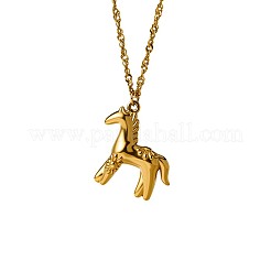 Colliers pendentifs en acier inoxydable 304 représentant un cheval pour femmes&nbsp;WG80543-03