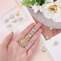 12 pendentif en laiton plaqué micro pavé transparent en zircone cubique&nbsp;KK-FH0003-95
