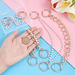 2 Satz doppelsträngige Schuh-Charm-Ketten aus ABS-Kunststoff mit Perlen&nbsp;DIY-PH0007-07