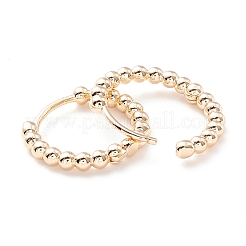 Pendientes de aro huggie con cuentas de latón chapado en rack para mujer&nbsp;KK-D069-09G-RS