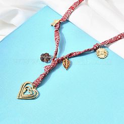Collane con cordino in poliestere stampato per donna&nbsp;NJEW-A063-07G