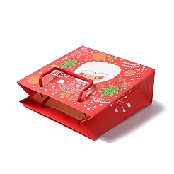 Sacs-cadeaux en papier à imprimé père noël avec poignée en nylon&nbsp;CARB-K003-01B-02