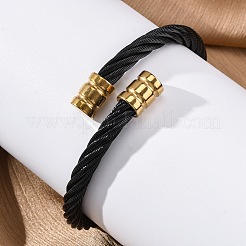 Pulseras de torsión de acero inoxidable 304 para mujer&nbsp;BJEW-P310-14MC