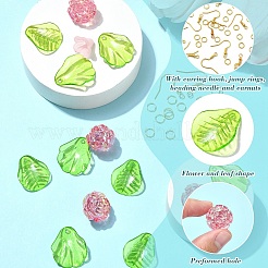 DIY-Set zur Schmuckherstellung mit Blumen- und Blatt-Acryl-Ohrringen&nbsp;DIY-YW0010-07