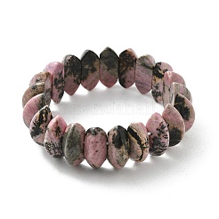 Bracelets extensibles en perles de rhodonite naturelle bicone pour femmes et hommes&nbsp;BJEW-C097-05B