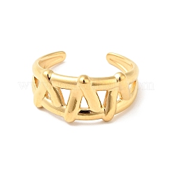 Anillo de puño abierto de acero inoxidable 304 con revestimiento iónico (IP)&nbsp;RJEW-I085-17G