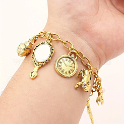 Pulseras vintage de aleación con múltiples dijes de cuento de hadas para mujer&nbsp;WG11E0E-01