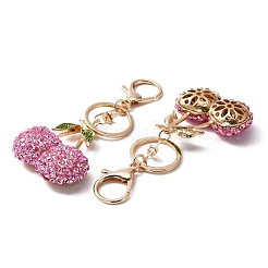Portachiavi con strass in lega di zinco&nbsp;KEYC-WH0029-36G-02