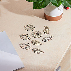 Gros pendentifs en bois non teint&nbsp;WOOD-SC0001-06