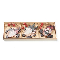 Décorations de grand pendentif en bois thème de noël&nbsp;HJEW-F010-04