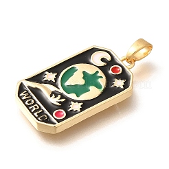 Tarotkarte Messing Emaille Anhänger&nbsp;KK-R212-02G-06