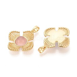 Colgantes de ágata rosa natural (teñida y calentada)&nbsp;KK-N287-07G-01