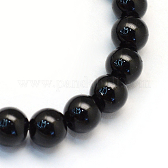 Hilos de cuentas redondas de perlas de vidrio nacaradas con pintura para hornear&nbsp;HY-Q003-12mm-80