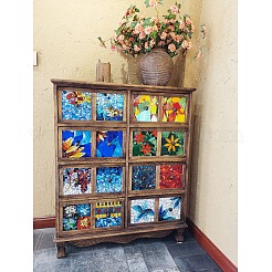 Dreieck Mosaikfliesen Glascabochons&nbsp;DIY-P045-09