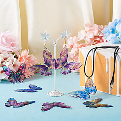 6 Farben große Anhänger aus Epoxidharz mit Blumenmuster&nbsp;RESI-TA0002-60A