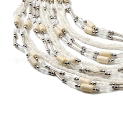 Collane multifilo con perline di vetro in stile bohémien&nbsp;NJEW-H063-01P-03