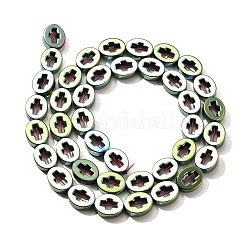 Brins de perles d'hématite non magnétiques synthétiques galvanisées&nbsp;G-L613-Z01-02H