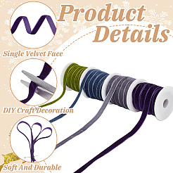 Ruban de velours simple face 40 yard 4 couleurs avec 4 bobines vides en plastique&nbsp;SRIB-HY0001-09B