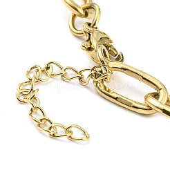 Braccialetti a catena con graffetta in acciaio inossidabile 304 placcati ioni (ip)&nbsp;BJEW-M308-01G
