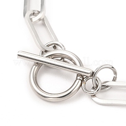 Anlaufgeschützte Unisex-Büroklammerkettenarmbänder aus 304 Edelstahl&nbsp;BJEW-H541-03A-P