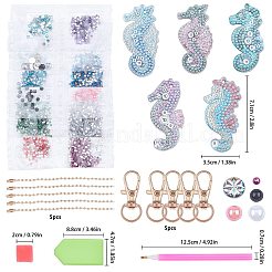 5D-Diamantmalerei-Schlüsselanhänger-Set mit Seepferdchen zum Selbermachen&nbsp;DIY-WH0161-59A
