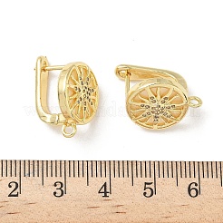 Boucles d'oreilles créoles en laiton avec pavé de zircon cubique transparent&nbsp;KK-G536-09G