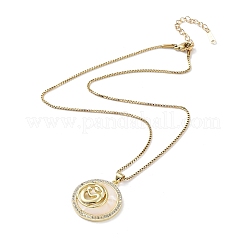 Collane con pendente in ottone con micro pavé di zirconi trasparenti per la festa della mamma&nbsp;LS-NJEW-G126-01A