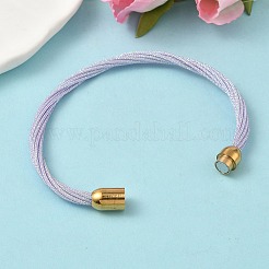Armbänder aus Edelstahl 304 mit Polyester-Metallkordel für Damen&nbsp;BJEW-Z145-01G-27