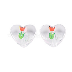 Transparent bedruckten Acryl-Perlen&nbsp;TACR-N006-54