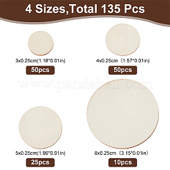 135 Stück 4 Stile unbehandelte Holzscheiben&nbsp;DIY-HY0001-78