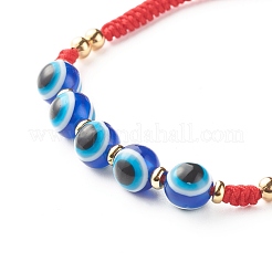Bracciali intrecciati con perline di resina malocchio&nbsp;BJEW-JB07011-01