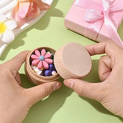 1 runde Geschenkbox zur Schmuckaufbewahrung aus Buchenholz mit Deckel&nbsp;CON-YW0001-85