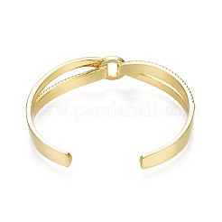 Klares Zirkonia-Criss-Cross mit Ring offener Manschettenarmreif mit Emaille&nbsp;BJEW-N012-018