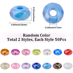 100pcs 2 Arten undurchsichtige europäische Acrylperlen&nbsp;OACR-SC0002-74