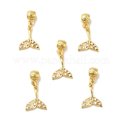 Placage de crémaillère en laiton micro pavé pendentifs en zircone cubique claire&nbsp;ZIRC-H125-01G