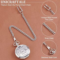 2 chaîne de montre de poche à clip en acier inoxydable&nbsp;DIY-UN0003-64
