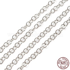 Anlaufschutz rhodinierte 925 Sterling Silber Rundkabelketten&nbsp;STER-F052-10P