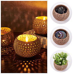 Ahueca hacia fuera la taza de vela de cáscara de coco&nbsp;DIY-WH0260-82